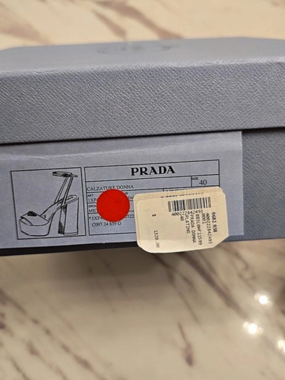 Prada Metallic Leather Platform Sandal Gold EU 40/ US 10 - Picture 13 of 13